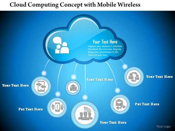 1 Cloud Computing Concept With Mobile Wireless Email Device Connected To The Cloud Ppt Slides