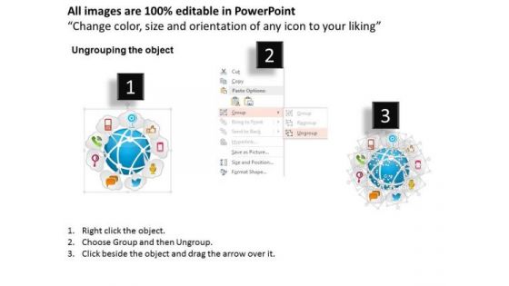 1 Global Communication With Interconnected Devices Surrounding The Earth Globe Ppt Slides