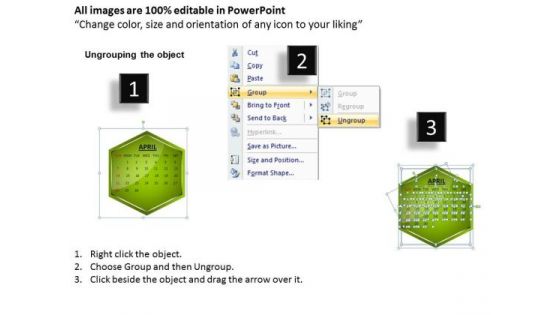 2013 April Calendar PowerPoint Slides Ppt Templates
