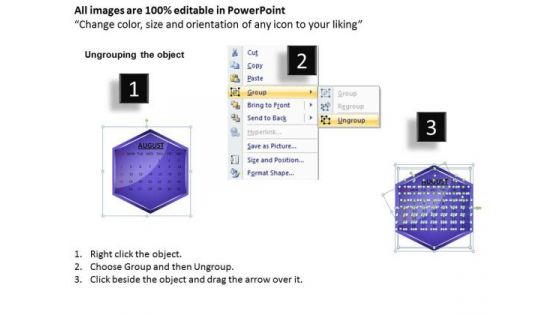 2013 August Calendar PowerPoint Slides Ppt Templates