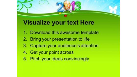 2013 Easter Egg New Year Born Holidays PowerPoint Templates Ppt Backgrounds For Slides 0313