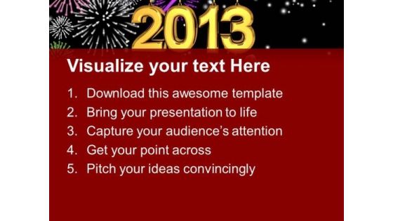 2013 Fireworks Celebration Festival PowerPoint Templates And PowerPoint Themes 0812