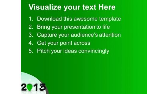 2013 In Black With Green Capsicum PowerPoint Templates Ppt Backgrounds For Slides 0113