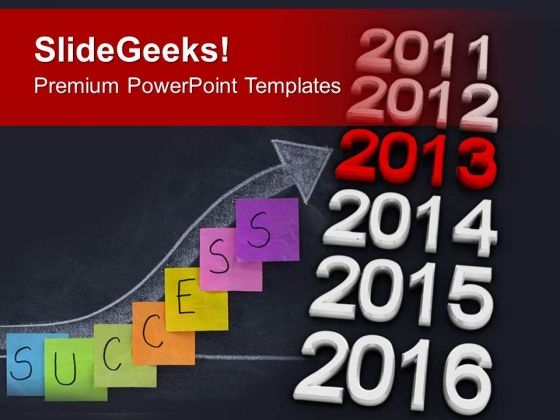 2013 In Row Of Year Business Success PowerPoint Templates Ppt Backgrounds For Slides 1112