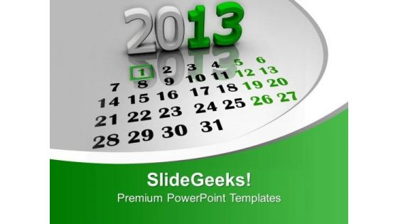 2013 New Year Calendar Holidays PowerPoint Templates Ppt Backgrounds For Slides 1112
