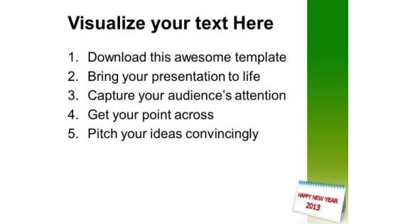 2013 New Year Calendar Holidays PowerPoint Templates Ppt Backgrounds For Slides 1212