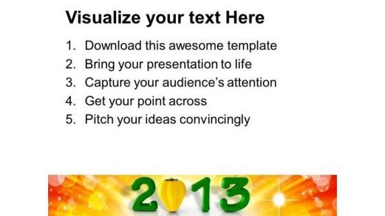 2013 New Year Concept With Capsicum Food PowerPoint Templates Ppt Backgrounds For Slides 1212