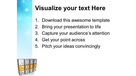 2013 New Year Cubes Business PowerPoint Templates Ppt Backgrounds For Slides 1212