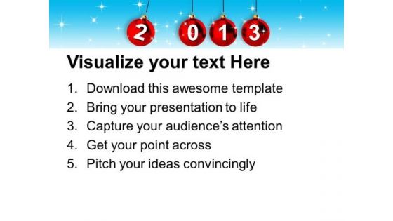 2013 New Year Newton Cradle Events PowerPoint Templates Ppt Backgrounds For Slides 1212