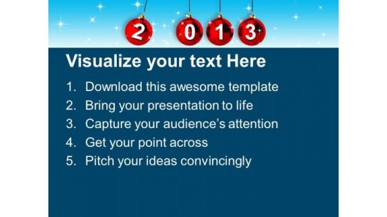 2013 New Year Newton Cradle Events PowerPoint Templates Ppt Backgrounds For Slides 1212