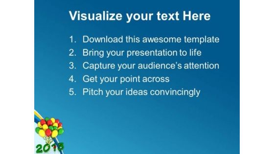 2013 New Year With Balloons Events PowerPoint Templates Ppt Backgrounds For Slides 1212