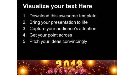 2013 New Year With Christmas Balls Abstract PowerPoint Templates Ppt Backgrounds For Slides 1212