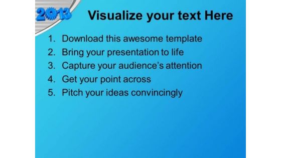 2013 With Gears New Year Celebration PowerPoint Templates Ppt Backgrounds For Slides 0113