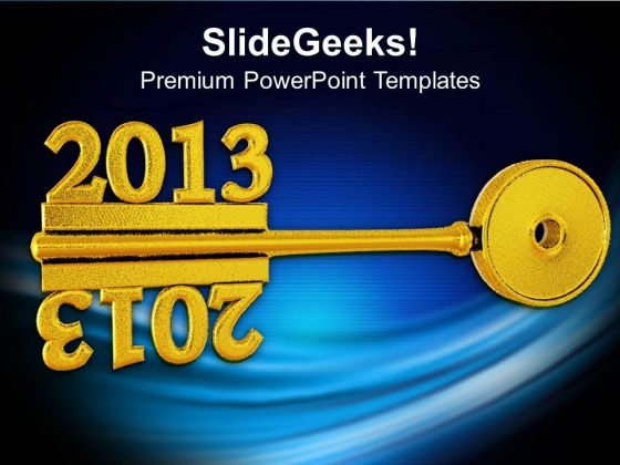 2013 With Golden Key New Year Concept Business PowerPoint Templates And PowerPoint Themes 1112