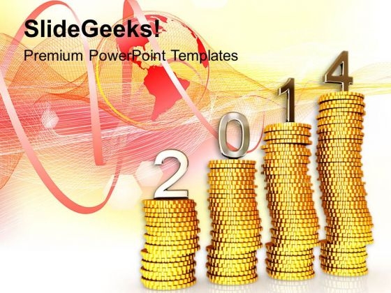 2014 New Year Financial Targets PowerPoint Template 1113
