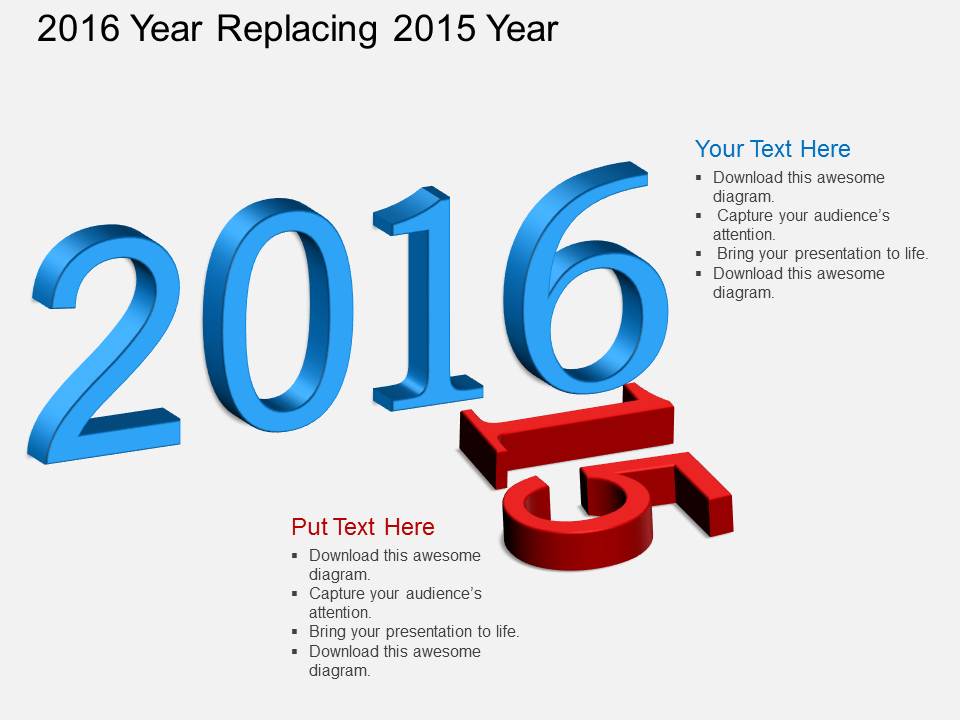 2016 Year Replacing 2015 Year Powerpoint Template