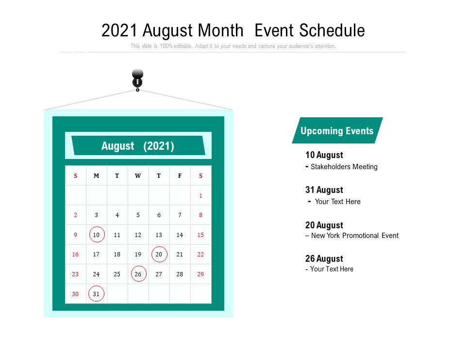 2021 August Month Event Schedule Ppt PowerPoint Presentation Professional Structure PDF