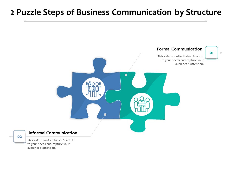 2 Puzzle Steps Of Business Communication By Structure Ppt PowerPoint Presentation Portfolio Mockup PDF
