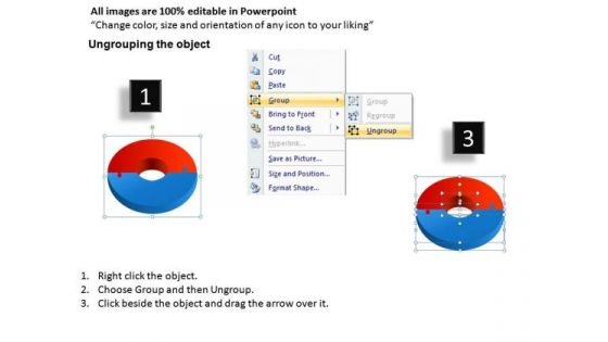 2 Pieces Circular Puzzle PowerPoint Slides And Ppt Diagram Templates
