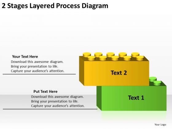 2 Stages Layered Process Diagram Real Estate Business Plan Sample PowerPoint Slides