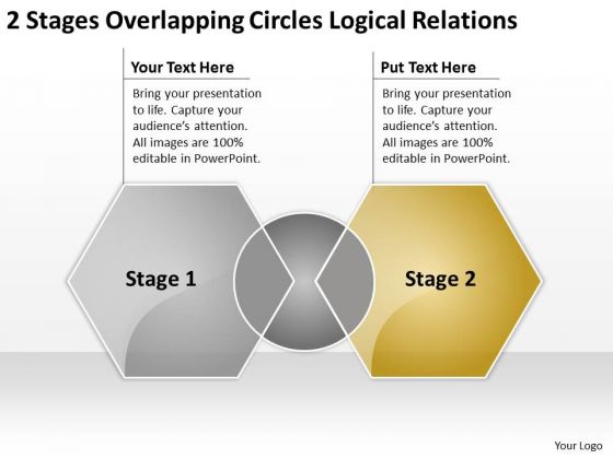2 Stages Overlapping Circles Logical Relations Ppt Your Business Plan PowerPoint Templates