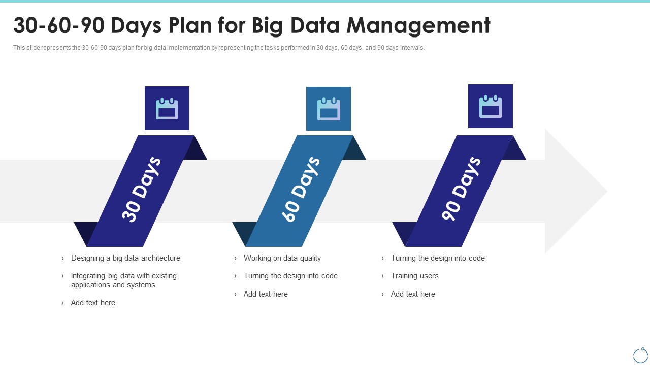 30 60 90 Days Plan For Big Data Management Ppt Styles Images PDF