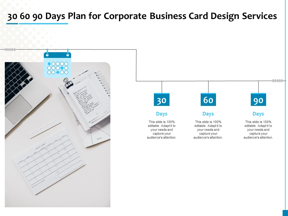30 60 90 Days Plan For Corporate Business Card Design Services Microsoft PDF