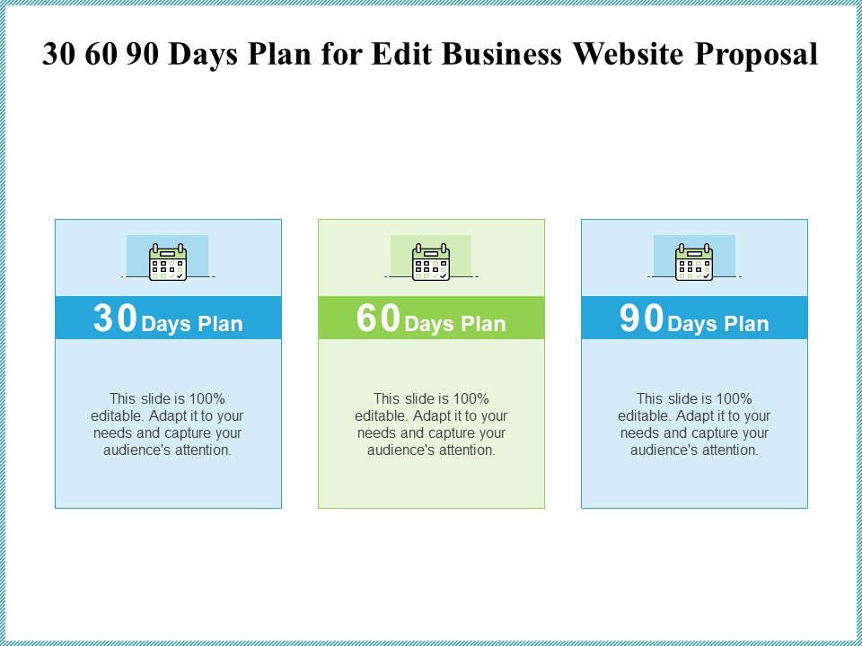 30 60 90 Days Plan For Edit Business Website Proposal Ppt Infographic Template Structure PDF