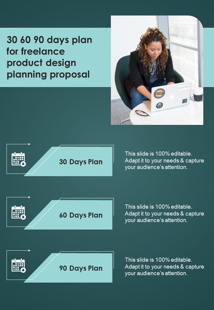 30 60 90 Days Plan For Freelance Product Design Planning Proposal One Pager Sample Example Document