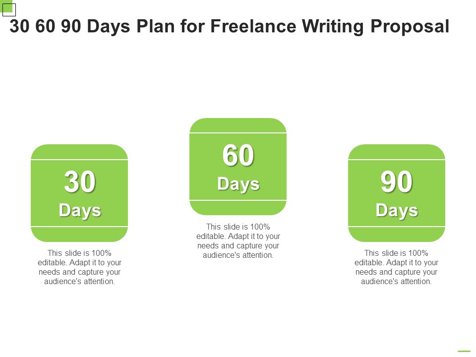 30 60 90 Days Plan For Freelance Writing Proposal Ppt Slides Ideas PDF