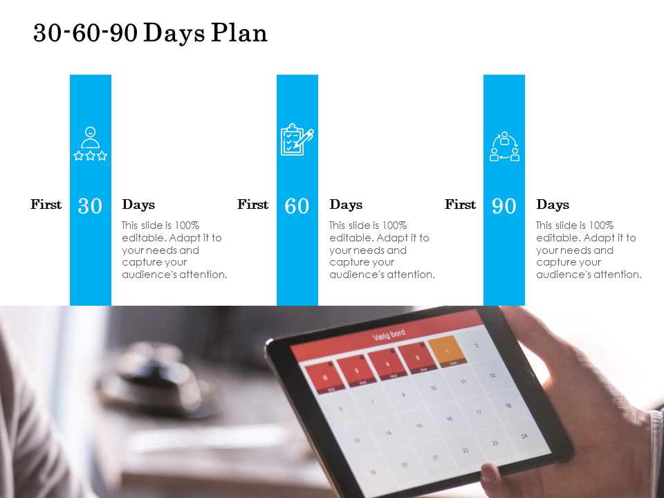 30 60 90 Days Plan Management Ppt PowerPoint Presentation File Slides