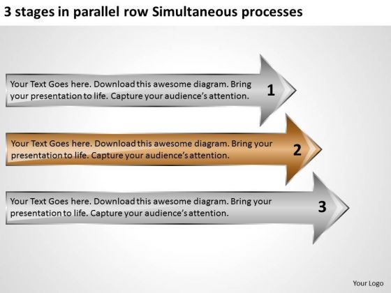 3 Stages In Parallel Row Simultaneous Processes Ppt Real Estate Business Plan PowerPoint Slides