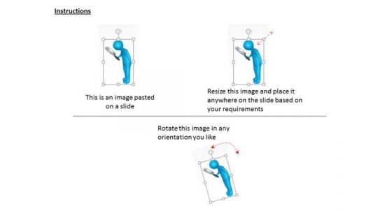 3d Blue Man With Magnifying Glass