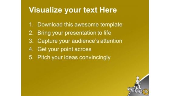 3d Business Man With Briefcase On Gears PowerPoint Templates Ppt Backgrounds For Slides 0213