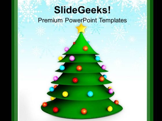 3d Christmas Tree Festival Celebration PowerPoint Templates Ppt Backgrounds For Slides 0113
