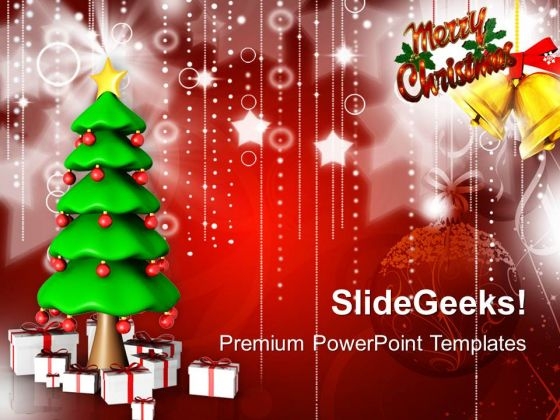 3d Christmas Tree With Gifts PowerPoint Templates And PowerPoint Themes 1012
