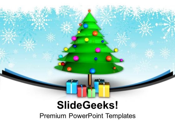 3d Christmas Tree With Gifts PowerPoint Templates Ppt Backgrounds For Slides 1212