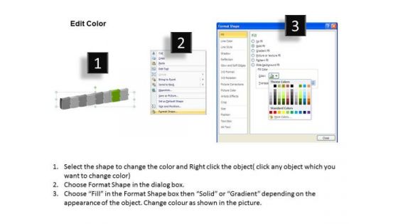 3d Chronological Puzzle Process 8 Stages Electronic Schematic Drawing PowerPoint Templates