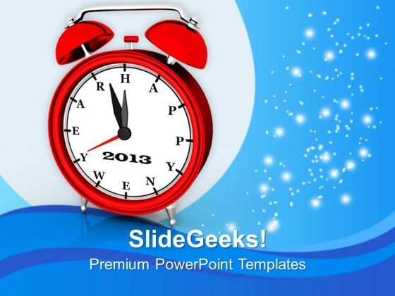 3d Clock Wishing New Year PowerPoint Templates Ppt Backgrounds For Slides 1212