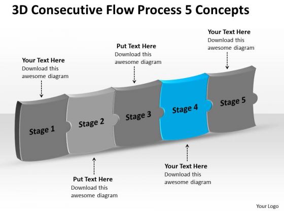 3d Consecutive Flow Process 5 Concepts Ppt Electrical Schematic PowerPoint Templates