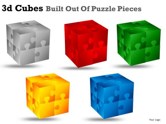 3d Cube Puzzle Pieces PowerPoint Slides And Ppt Clipart Graphics