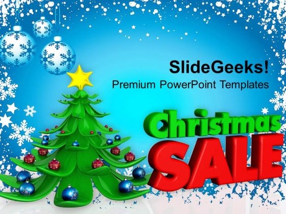 3d Decorative Christmas Tree With Sale Shopping PowerPoint Templates Ppt Backgrounds For Slides 1112