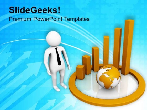 3d Graph With Globe PowerPoint Templates Ppt Backgrounds For Slides 0713