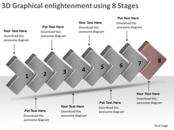3d Graphical Enlightenment Using 8 Stages Ppt Schematic PowerPoint Slides