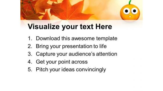 3d Halloween Pumpkin Character Festival PowerPoint Templates And PowerPoint Themes 1012