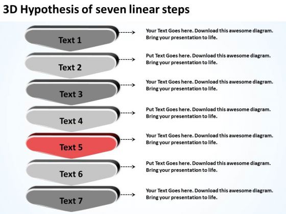 3d Hypothesis Of Seven Linear Steps Entertainment Business Plan PowerPoint Slides