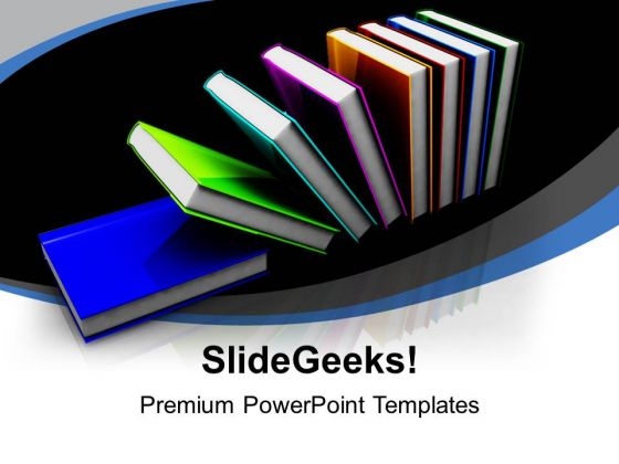 3d Illustration Of Colorful Books Education PowerPoint Templates Ppt Backgrounds For Slides 1212