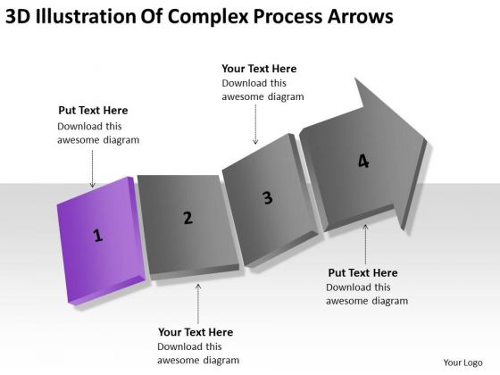3d Illustration Of Complex Process Arrows Ppt Business Plans That Work PowerPoint Slides