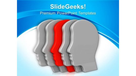 3d Illustration Of Human Heads PowerPoint Templates Ppt Backgrounds For Slides 0113