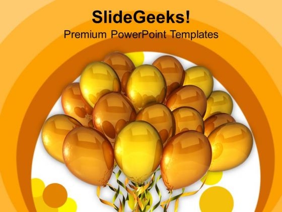3d Illustration Of Party Balloons Events PowerPoint Templates Ppt Backgrounds For Slides 1212
